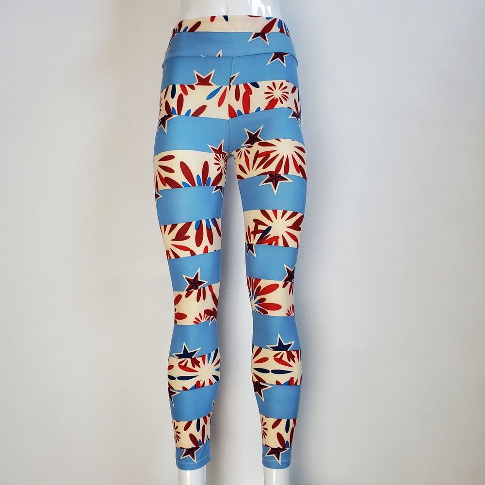 NEW LuLaRoe Light Blue Fireworks Leggings
